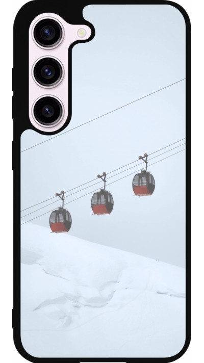 Coque Samsung Galaxy S23 FE - Silicone rigide noir Winter 22 ski lift