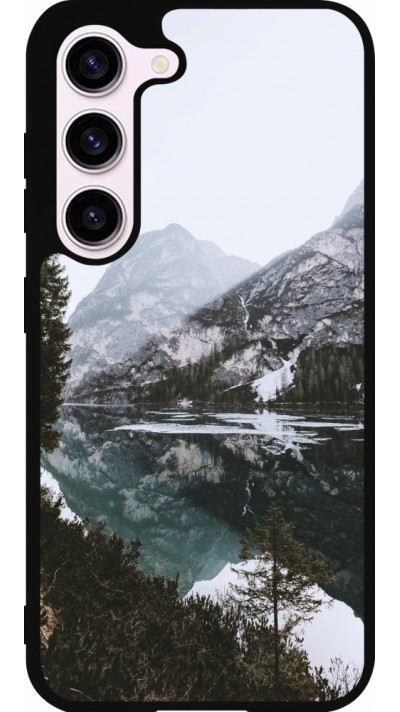 Coque Samsung Galaxy S23 FE - Silicone rigide noir Winter 22 snowy mountain and lake