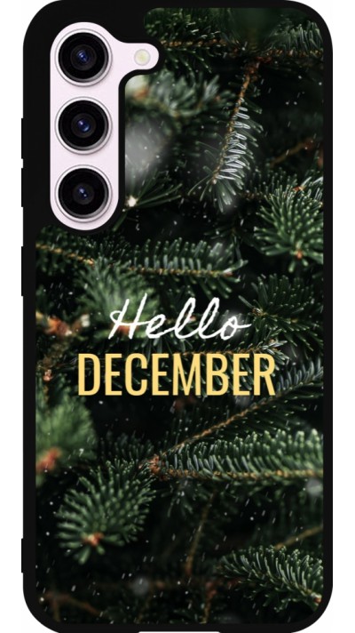 Coque Samsung Galaxy S23 FE - Silicone rigide noir Winter 25 Winter hello december