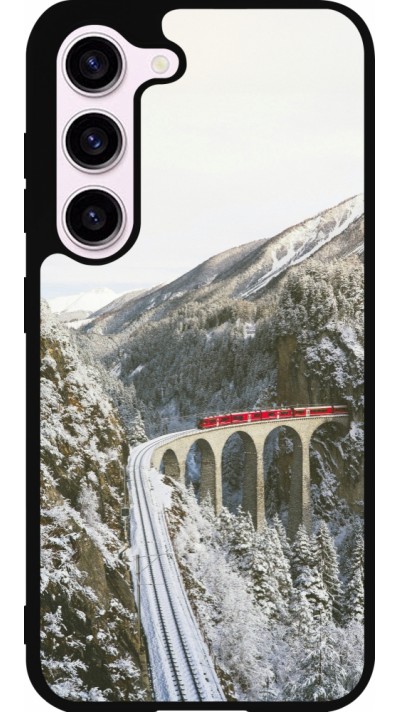 Coque Samsung Galaxy S23 FE - Silicone rigide noir Winter 25 Winter polar express