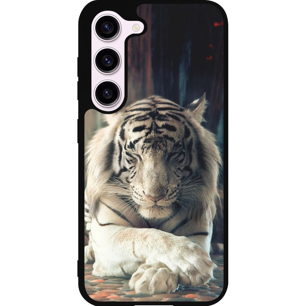Coque Samsung Galaxy S23 FE - Silicone rigide noir Zen Tiger