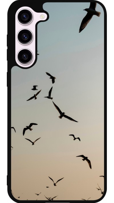 Coque Samsung Galaxy S23+ - Silicone rigide noir Autumn 22 flying birds shadow
