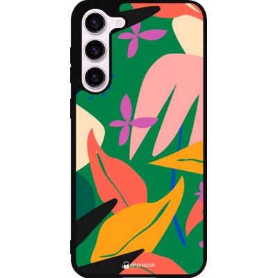 Coque Samsung Galaxy S23+ - Silicone rigide noir Abstract Jungle