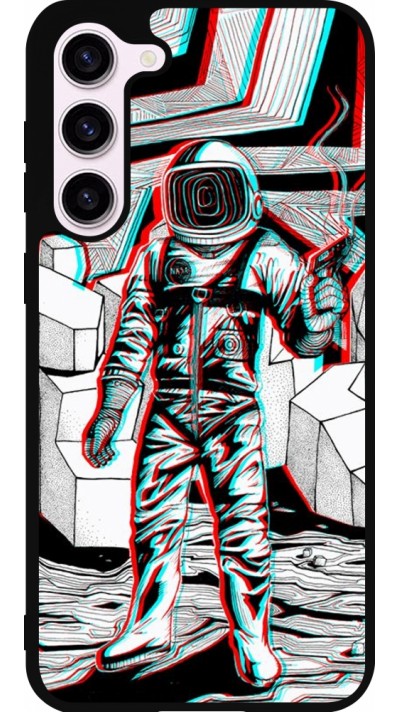 Samsung Galaxy S23+ Case Hülle - Silikon schwarz Anaglyph Astronaut