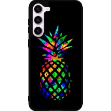 Coque Samsung Galaxy S23+ - Silicone rigide noir Ananas Multi-colors