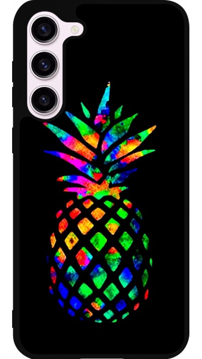 Samsung Galaxy S23+ Case Hülle - Silikon schwarz Ananas Multi-colors