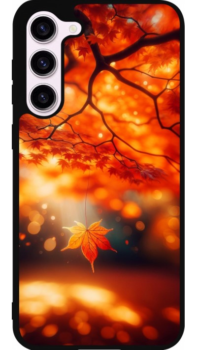 Coque Samsung Galaxy S23+ - Silicone rigide noir Automne Magique Orange