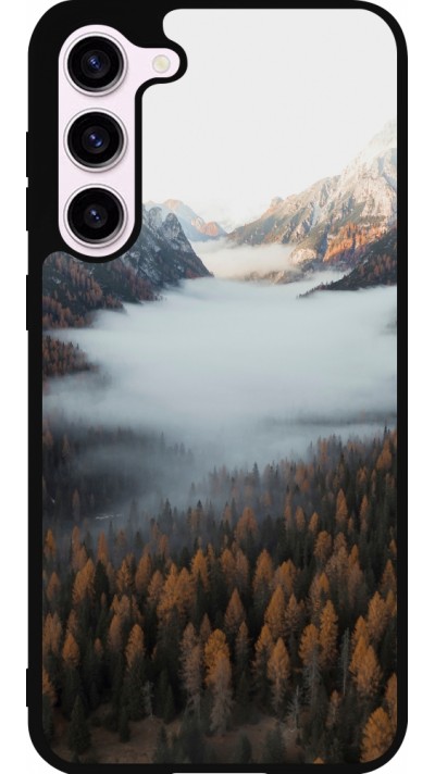 Coque Samsung Galaxy S23+ - Silicone rigide noir Autumn 22 forest lanscape