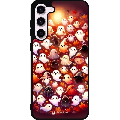 Coque Samsung Galaxy S23+ - Silicone rigide noir Fantômes automne mignons