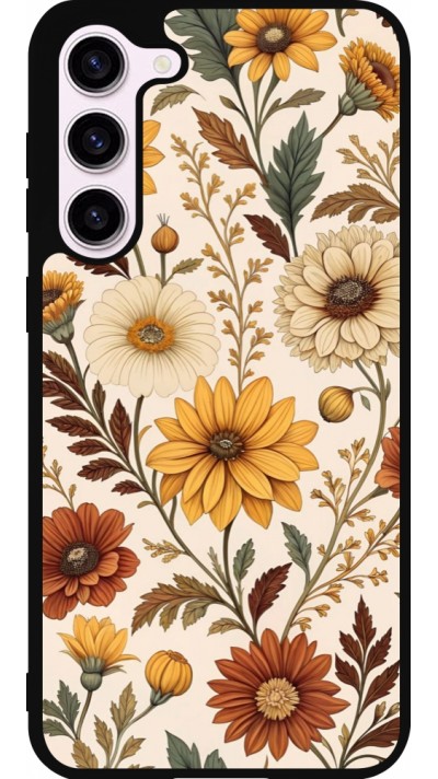 Samsung Galaxy S23+ Case Hülle - Silikon schwarz Autumn 25 Flower pattern