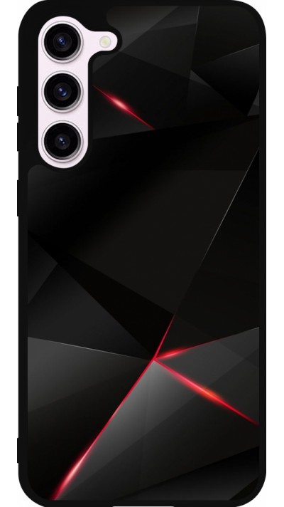 Coque Samsung Galaxy S23+ - Silicone rigide noir Black Red Lines
