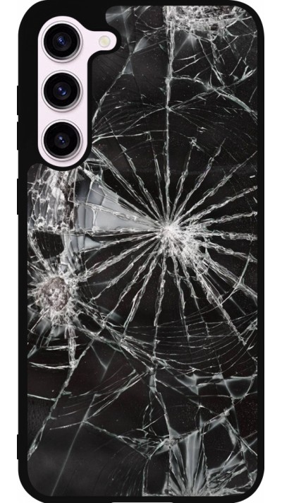 Coque Samsung Galaxy S23+ - Silicone rigide noir Broken Screen