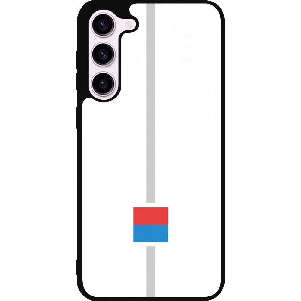 Coque Samsung Galaxy S23+ - Silicone rigide noir Canton TI blanc