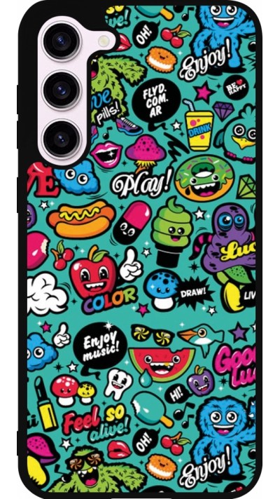 Coque Samsung Galaxy S23+ - Silicone rigide noir Cartoons old school