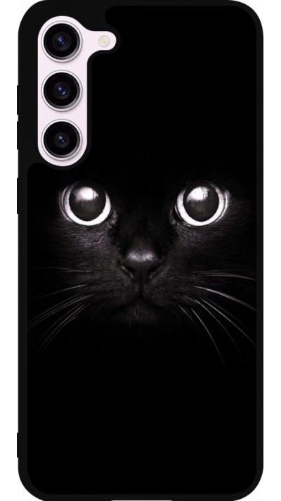 Coque Samsung Galaxy S23+ - Silicone rigide noir Cat eyes