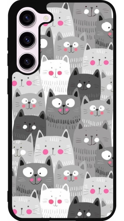 Samsung Galaxy S23+ Case Hülle - Silikon schwarz Katzenschwärme