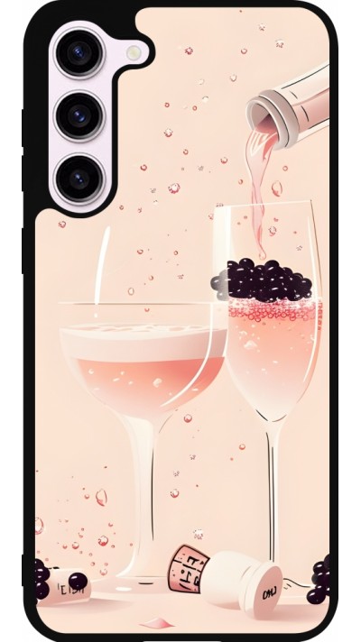 Coque Samsung Galaxy S23+ - Silicone rigide noir Champagne Pouring Pink