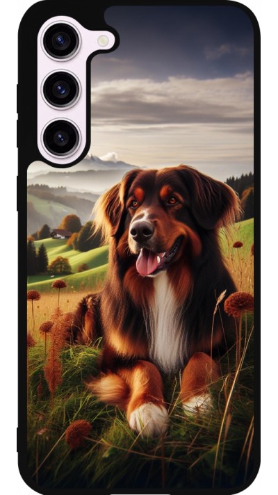 Coque Samsung Galaxy S23+ - Silicone rigide noir Chien Campagne Suisse