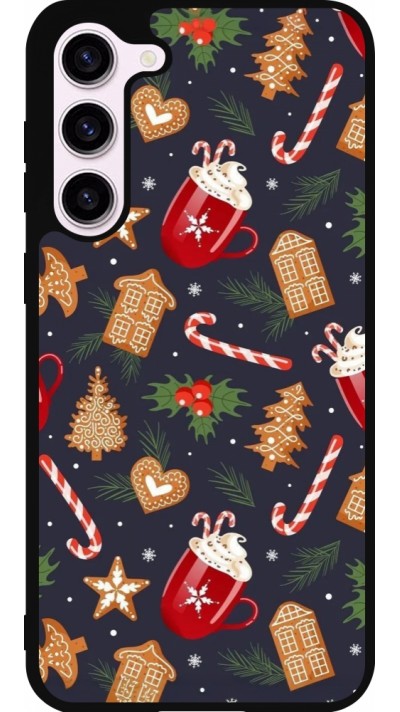 Samsung Galaxy S23+ Case Hülle - Silikon schwarz Christmas 25 Pattern Gingerbread House