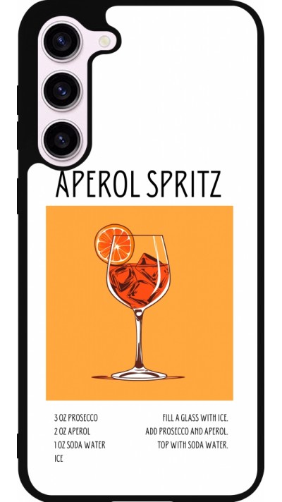 Samsung Galaxy S23+ Case Hülle - Silikon schwarz Cocktail Rezept Aperol Spritz
