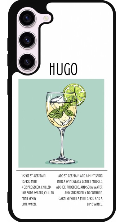 Coque Samsung Galaxy S23+ - Silicone rigide noir Cocktail recette Hugo