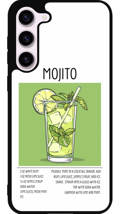 Samsung Galaxy S23+ Case Hülle - Silikon schwarz Cocktail Rezept Mojito