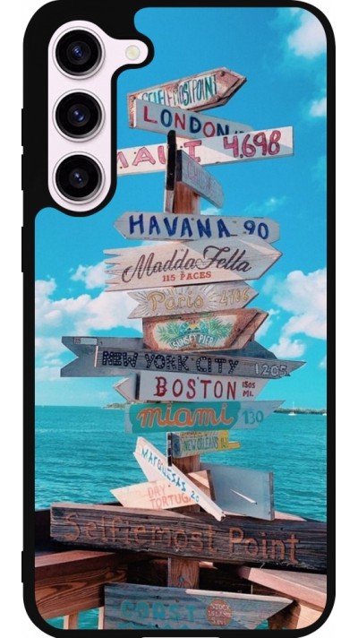 Coque Samsung Galaxy S23+ - Silicone rigide noir Cool Cities Directions