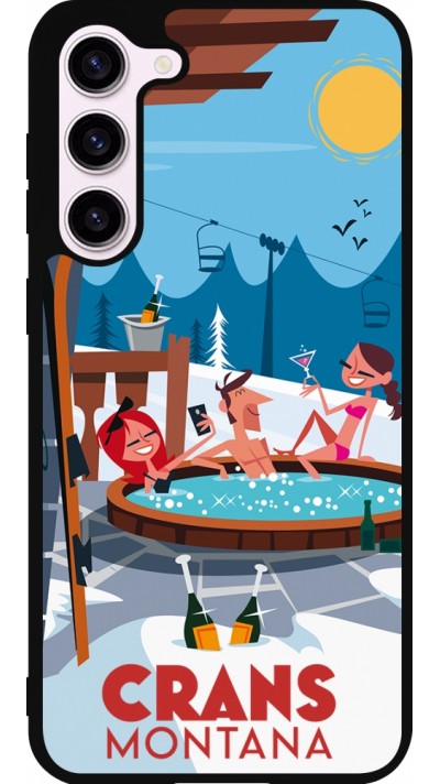 Coque Samsung Galaxy S23+ - Silicone rigide noir Crans-Montana Mountain Jacuzzi