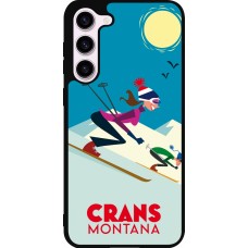 Coque Samsung Galaxy S23+ - Silicone rigide noir Crans-Montana Ski Downhill