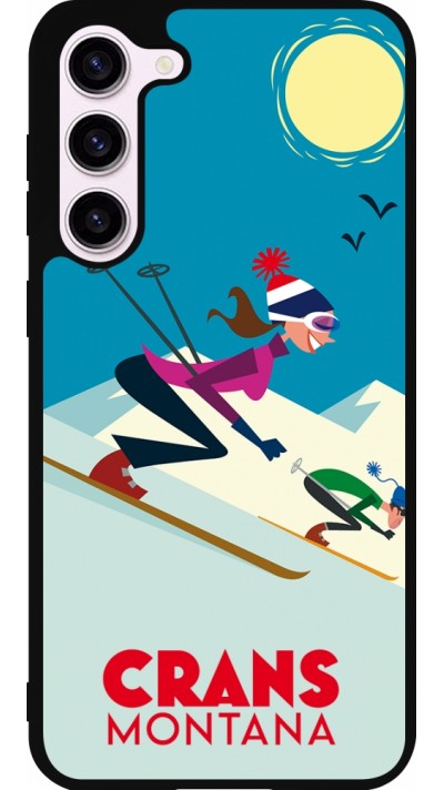 Coque Samsung Galaxy S23+ - Silicone rigide noir Crans-Montana Ski Downhill