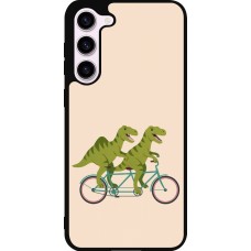 Coque Samsung Galaxy S23+ - Silicone rigide noir Dinosaurs on bikes 2026
