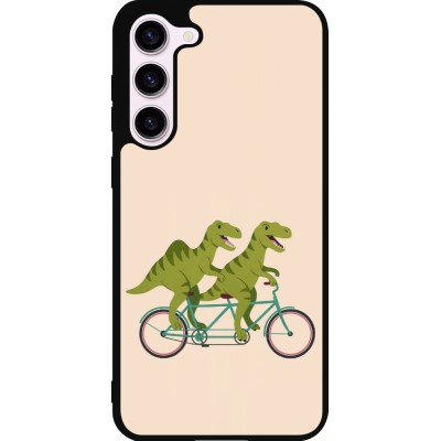 Coque Samsung Galaxy S23+ - Silicone rigide noir Dinosaurs on bikes 2026