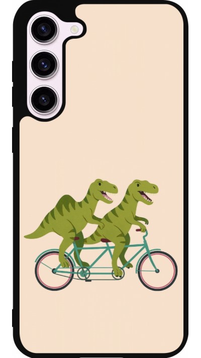 Coque Samsung Galaxy S23+ - Silicone rigide noir Dinosaurs on bikes 2026