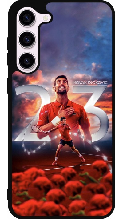 Coque Samsung Galaxy S23+ - Silicone rigide noir Djokovic 23 Grand Slam