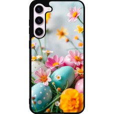 Samsung Galaxy S23+ Case Hülle - Silikon schwarz Easter 2026 Eggs with flowers