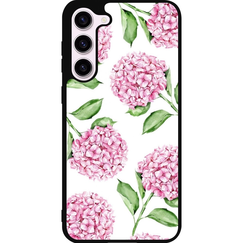 Samsung Galaxy S23+ Case Hülle - Silikon schwarz Easter 2024 pink flowers