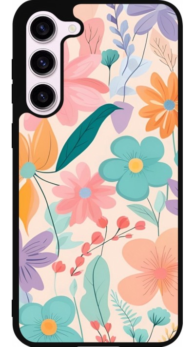 Coque Samsung Galaxy S23+ - Silicone rigide noir Easter 2024 spring flowers