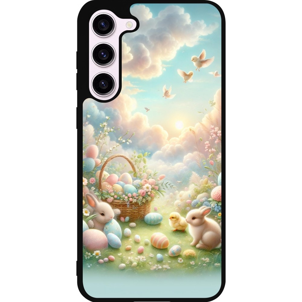 Coque Samsung Galaxy S23+ - Silicone rigide noir Easter 2025 Pastel Pâques