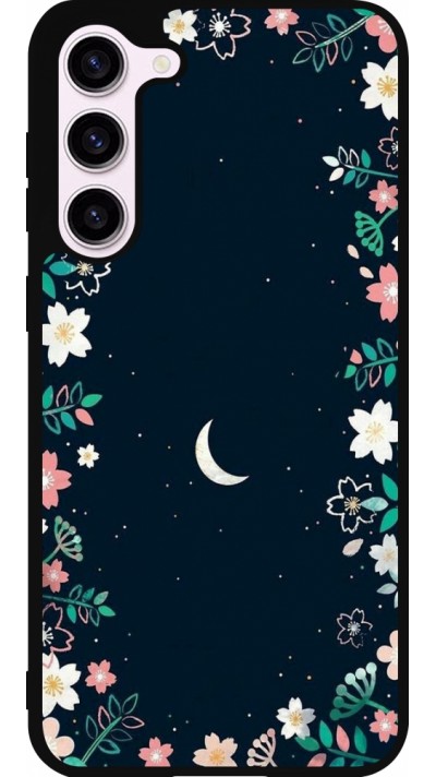 Coque Samsung Galaxy S23+ - Silicone rigide noir Flowers space
