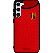 Coque Samsung Galaxy S23+ - Silicone rigide noir Maillot de football Belgique 2022 personnalisable