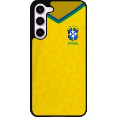 Coque Samsung Galaxy S23+ - Silicone rigide noir Maillot de football Brésil 2022 personnalisable