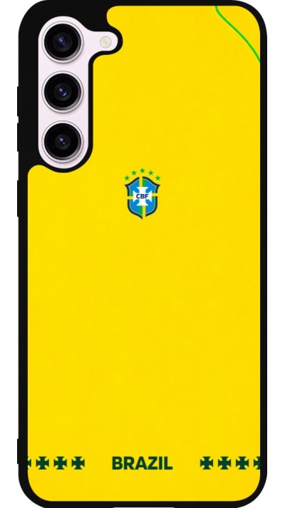 Coque Samsung Galaxy S23+ - Silicone rigide noir Maillot de football Bresil 2026 personnalisable