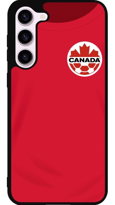 Coque Samsung Galaxy S23+ - Silicone rigide noir Maillot de football Canada 2022 personnalisable