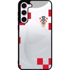 Samsung Galaxy S23+ Case Hülle - Silikon schwarz Kroatien 2022 personalisierbares Fussballtrikot