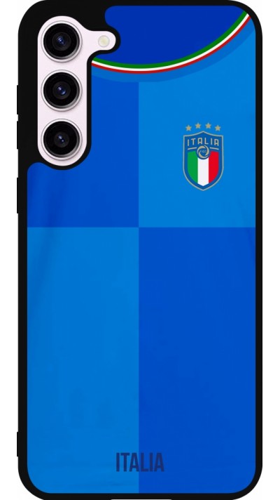 Coque Samsung Galaxy S23+ - Silicone rigide noir Maillot de football Italie 2022 personnalisable