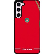 Coque Samsung Galaxy S23+ - Silicone rigide noir Maillot de football Maroc 2026 personnalisable