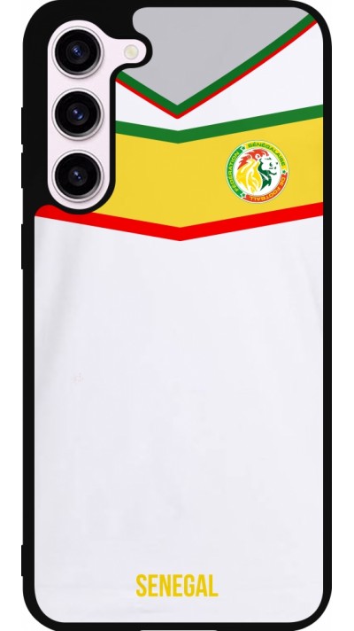 Coque Samsung Galaxy S23+ - Silicone rigide noir Maillot de football Senegal 2022 personnalisable