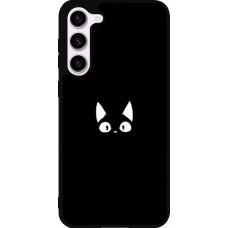 Samsung Galaxy S23+ Case Hülle - Silikon schwarz Funny cat on black