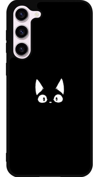 Coque Samsung Galaxy S23+ - Silicone rigide noir Funny cat on black