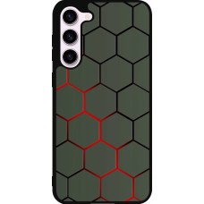 Coque Samsung Galaxy S23+ - Silicone rigide noir Geometric Line red